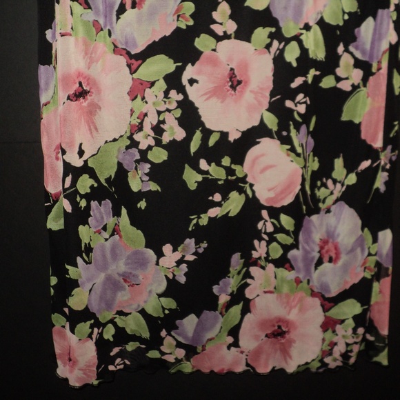 Twyla Blue Size 8 Straight Floral Skirt Mid-Calf - Picture 3 of 7